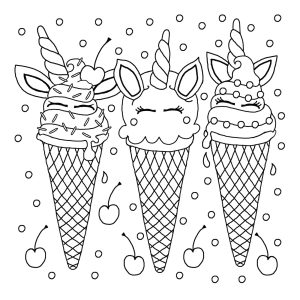 Downloadable colouring page from the I Heart Unicorns colouring book
