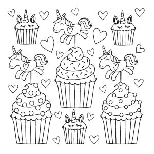 Downloadable colouring page from the I Heart Unicorns colouring book