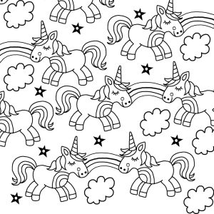 Downloadable colouring page from the I Heart Unicorns colouring book