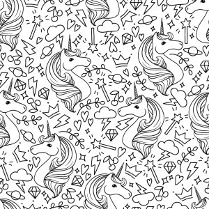 Downloadable colouring page from the I Heart Unicorns colouring book