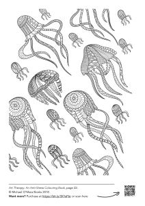 jellyfish colouring page from the bestselling Art Therapy colouring book for adults