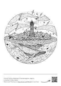a majestic whale from the circle of life colouring book by Melpomeni Chatzipanagiotou