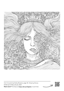 a sleeping beauty fantasy colouring page from Dream Voyage by Melpomeni Chatzipanagiotou