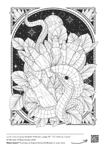 mystical crystal snake from the Luna Colouring book
