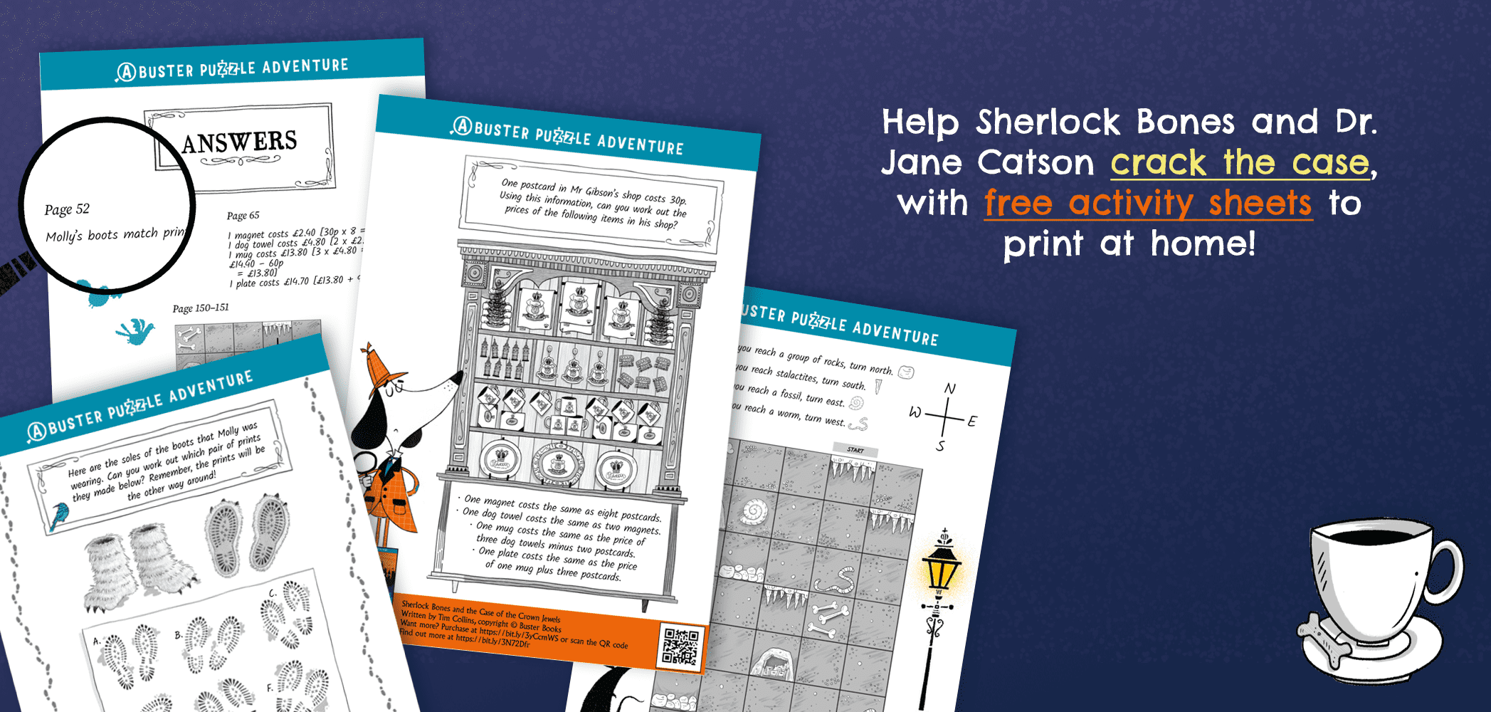Sherlock Bones activity sheets